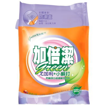 加倍潔 尤加利+小蘇打防蹣潔白 超濃縮洗衣粉 補充包 2kg/袋