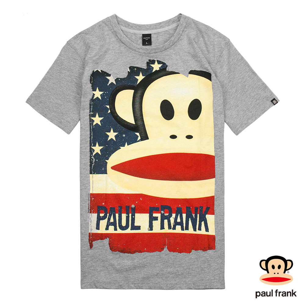 Paul Frank-美國斑駁風情Julius印花短袖T恤-麻灰(男)