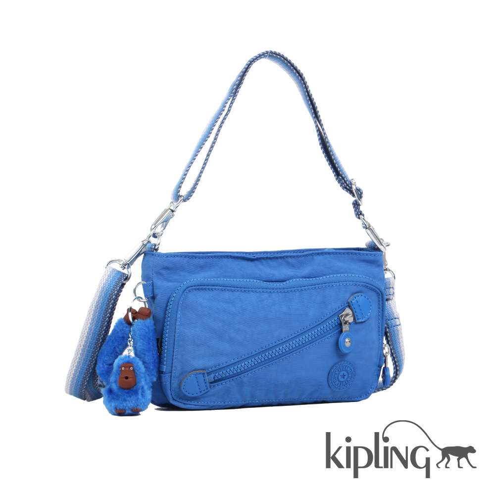 Kipling 斜背包 蔚藍素面