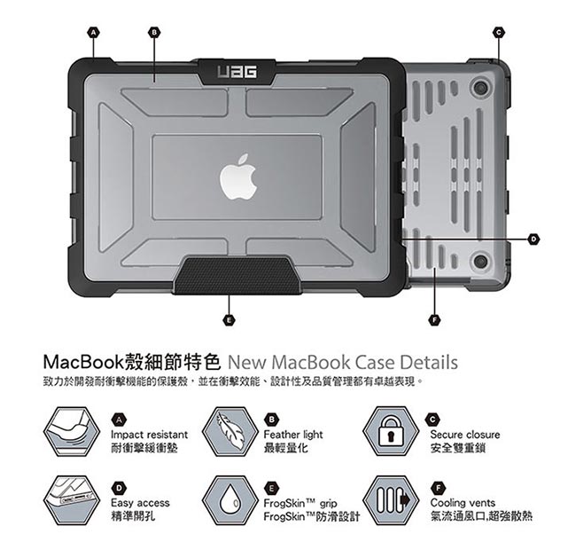 UAG New Macbook Pro 13吋耐衝擊保護殼-透明