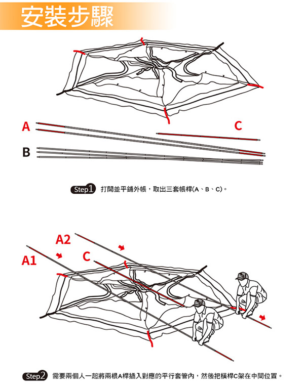 Naturehike 雲洞210T戶外防水野營六角帳篷4-8人 贈地席 黃色