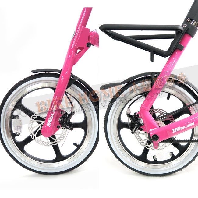 STRiDA 速立達 16吋LT折疊碟剎單車(三角形單車)- 粉紅