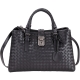 BOTTEGA VENETA BORSA ROMA 小牛皮編織兩用包(小/黑色) product thumbnail 1