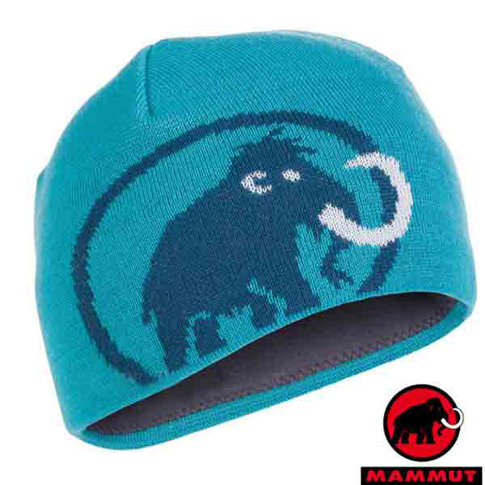 【MAMMUT 長毛象】Tweak Beanie LOGO保暖針織帽.毛帽/水相藍/獵戶藍