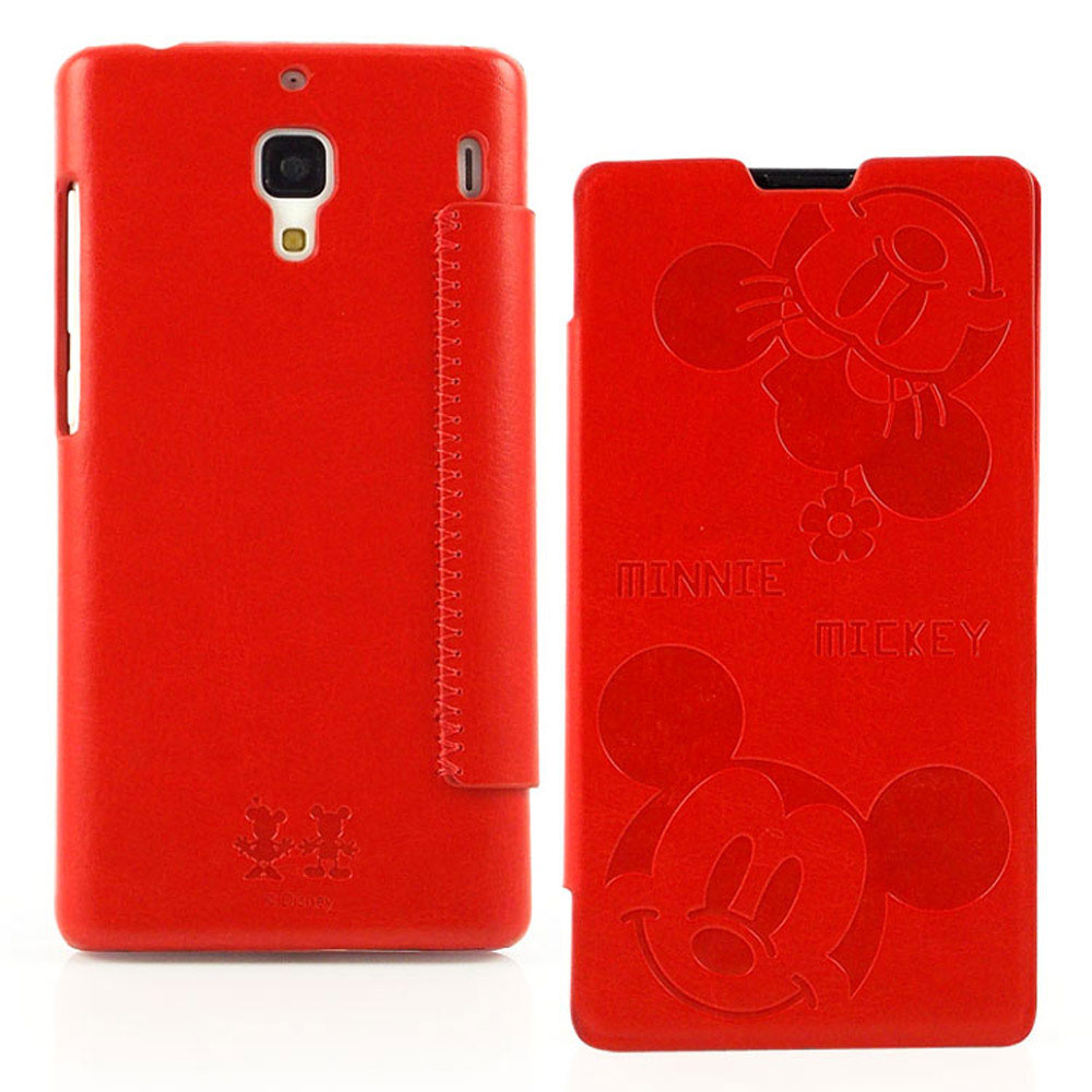 Disney Xiaomi 紅米機可愛米奇米妮時尚壓紋皮套