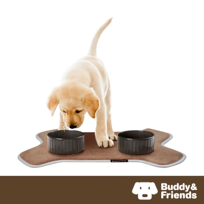 【Buddy&Friends】寵物造型用餐墊 淺咖啡 (36x51cm)