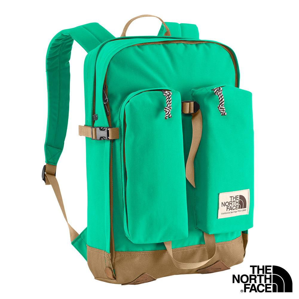 The North Face 24L 復古風格雙肩背包 撞球綠/摩布卡其