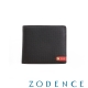 ZODENCE MAN義大利牛皮系列紅底配色LOGO三折短夾 咖 product thumbnail 1