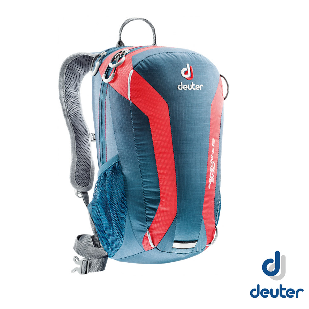 【德國 Deuter】Speed Lite 15L 輕量級透氣健行登山背包_深藍/紅