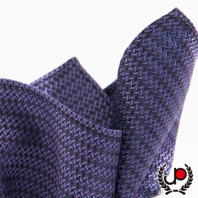 【JYI PIN 極品名店】 100%絲質口袋方巾_紫咖啡梯格