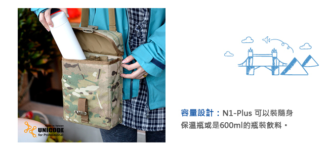 UNICODE N1-Plus Pouch MultiCam 迷你特式置物袋-多地型迷彩