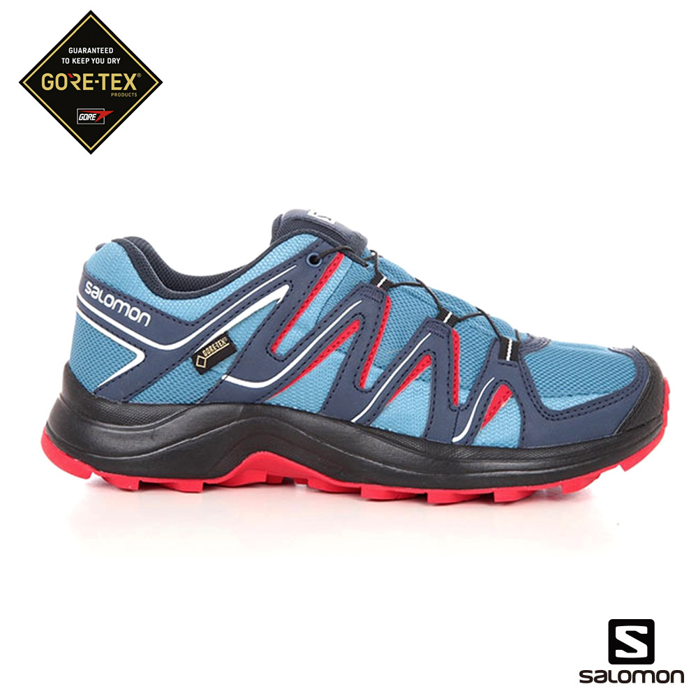 Salomon 野跑鞋 GORETEX 防水 女 XA FUSTER 藍黃