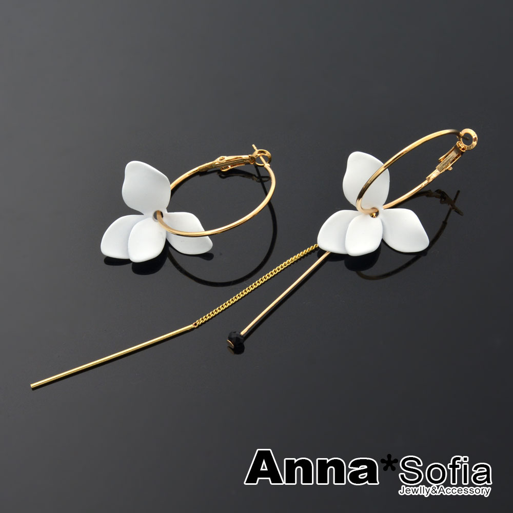 AnnaSofia 南洋優花 C圈不對稱耳針耳環(金系)