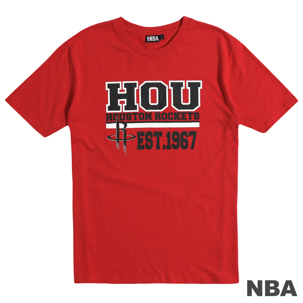 NBA-休士頓火箭隊純棉短袖T恤-紅(男)