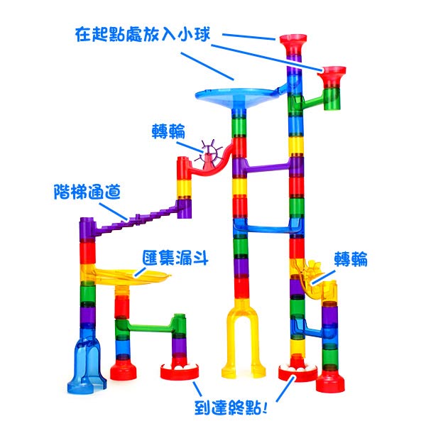 Amuzinc酷比樂 兒童益智玩具 透明軌道滾珠積木組 510