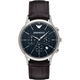 Emporio Armani Classic 都會新貴計時腕錶-深藍x咖啡/43mm product thumbnail 1