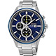 SEIKO SPIRIT 太陽能鬧鈴兩地時間計時腕錶(SSC253P1)-藍x銀/42mm product thumbnail 1