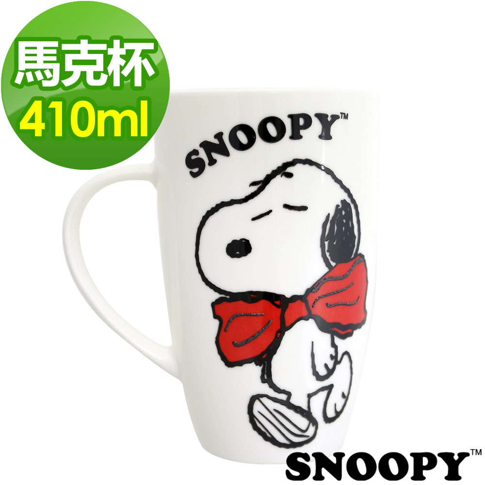 SNOOPY 高雅大蝴蝶結馬克杯410ML