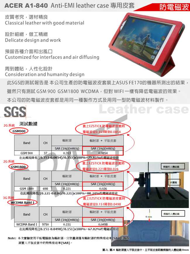 EZstick ACER A1-840 防電磁波筆記本皮套+螢幕貼組合