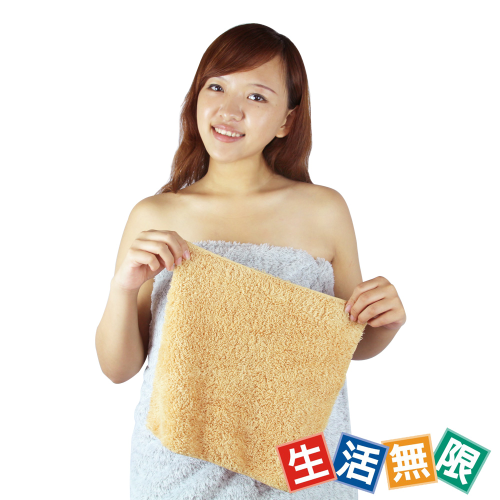 【生活無限】極超細纖維柔軟小方巾30*30cm(6入)褐色 RM-2101