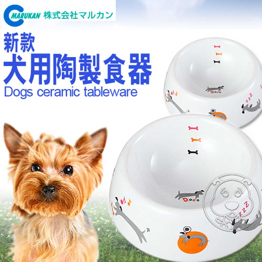 日本MARUKAN》DP-812 新款犬用陶製食器 S
