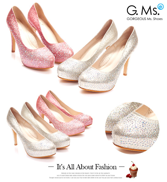 G.Ms. 花嫁系列-銀河星鑽厚底細跟鞋-閃耀金