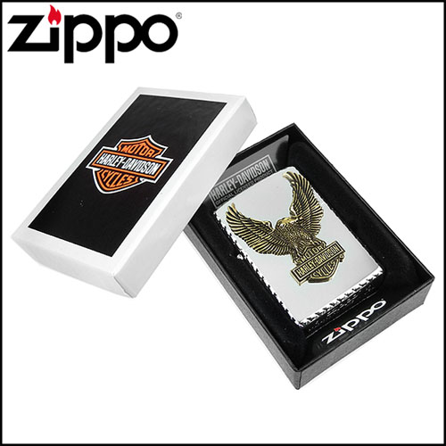 【ZIPPO】日系~Harley-Davidson-哈雷-內角加工打火機-金