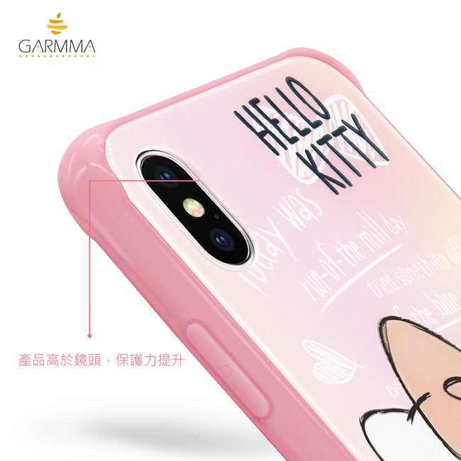 GARMMAHello Kitty iPhone X 四角防撞玻璃殼