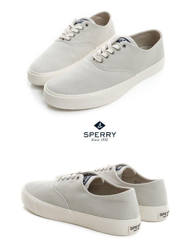 SPERRY 經典Captain CVO輕量復古文青帆布休閒鞋(男)-亮灰