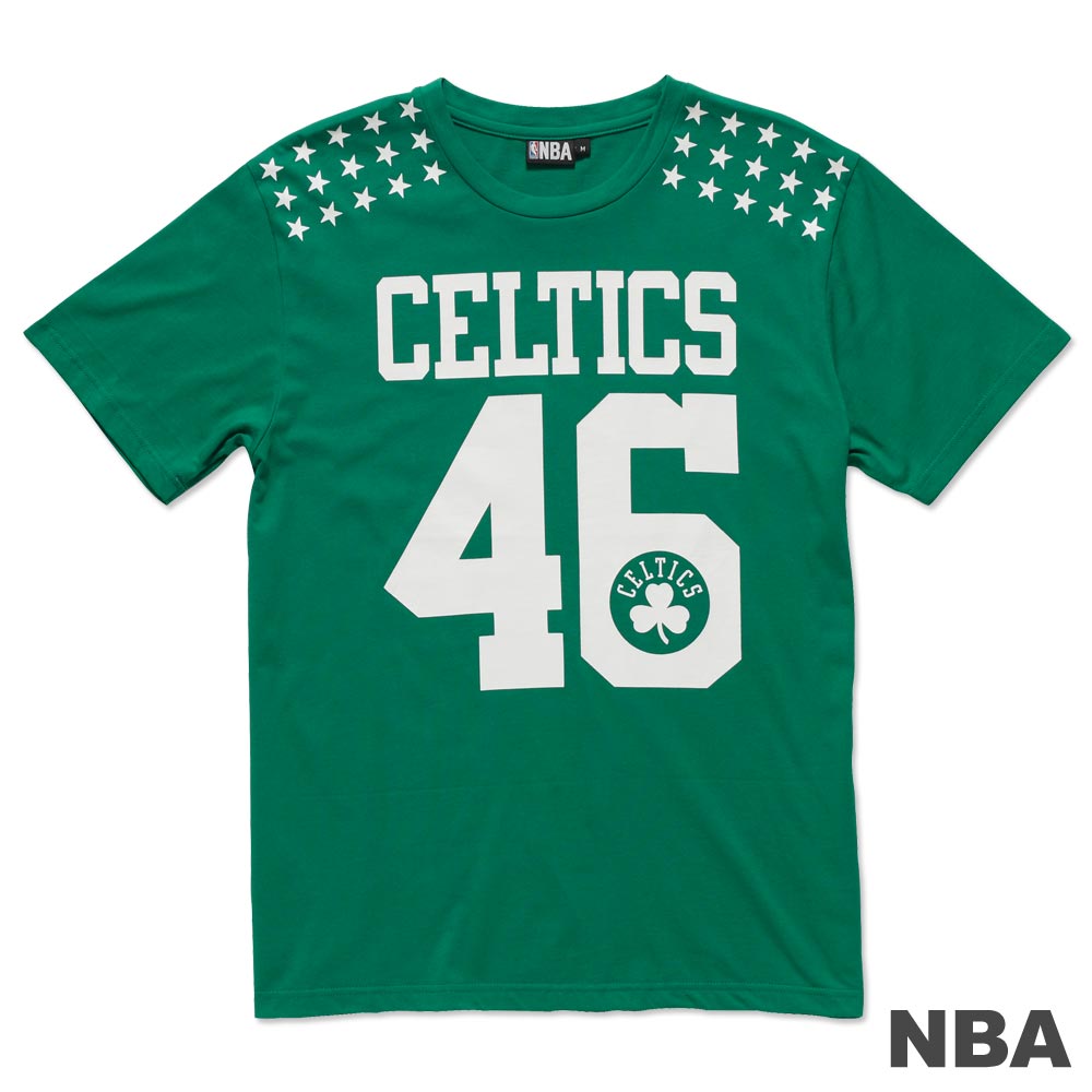 NBA-波士頓塞爾提克隊星星印肩短袖T恤-綠(男)
