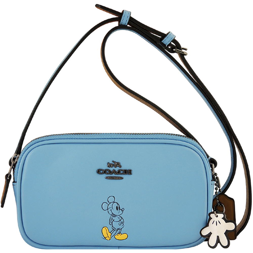 COACH Disney藍色Mickey造型斜背包