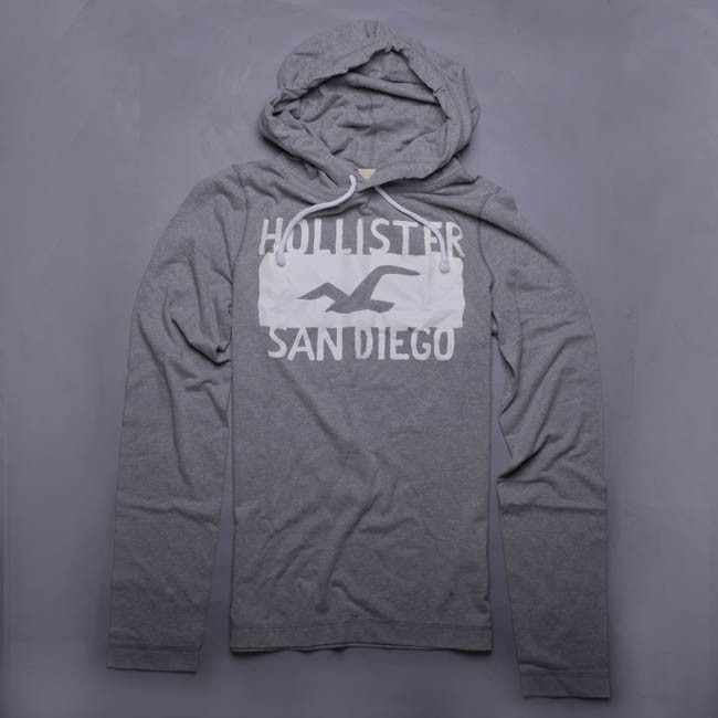 HOLLISTER Co. HCO .海鷗英文大LOGO印花帽T-淺灰