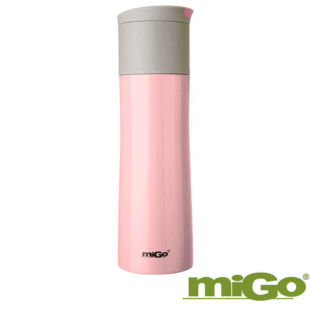 美國MIGO不鏽鋼真空保溫瓶450ml-優雅粉