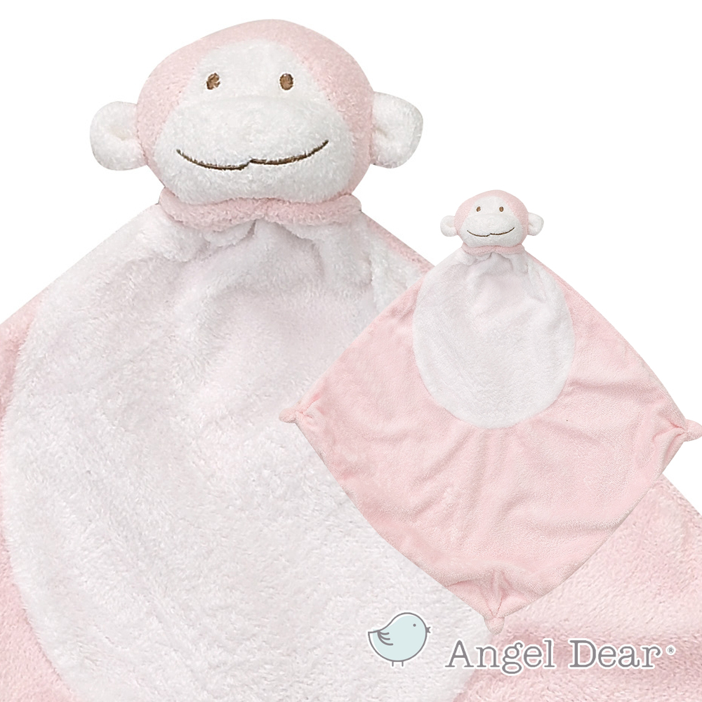 美國 Angel Dear 動物嬰兒安撫巾 (粉紅小猴)