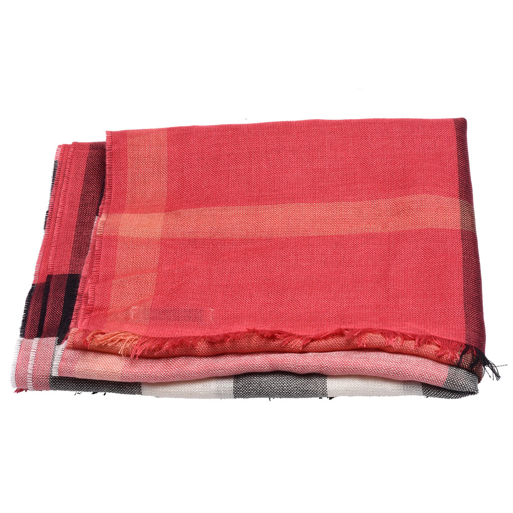 BURBERRY 經典格紋輕盈喀什米爾圍巾(亮色玫瑰-175X50cm)