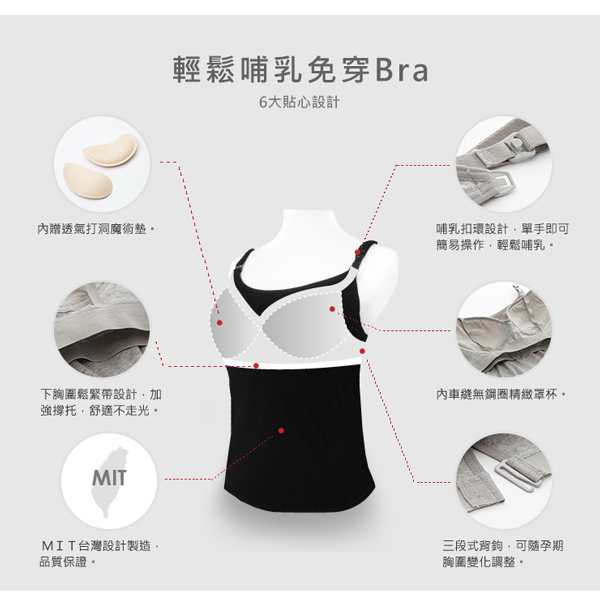 孕婦裝 哺乳衣 孕哺內衣 Bra Top 棉感洋裝(共二色) Mamaway