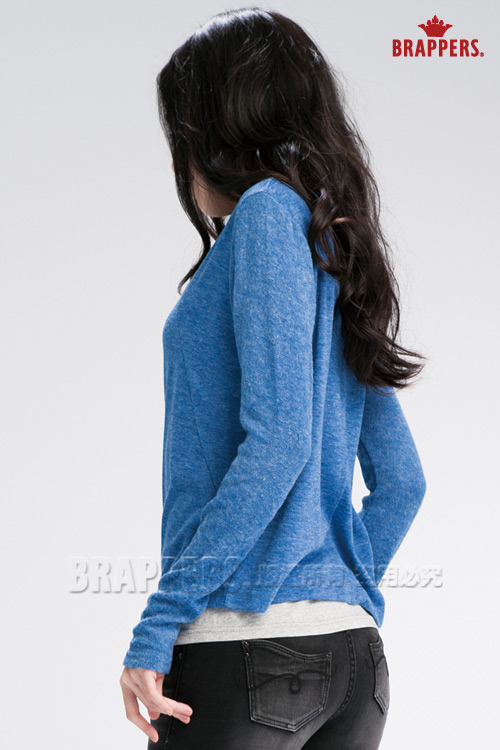 BRAPPERS 女款 女用三角剪接兩件式上衣-中藍