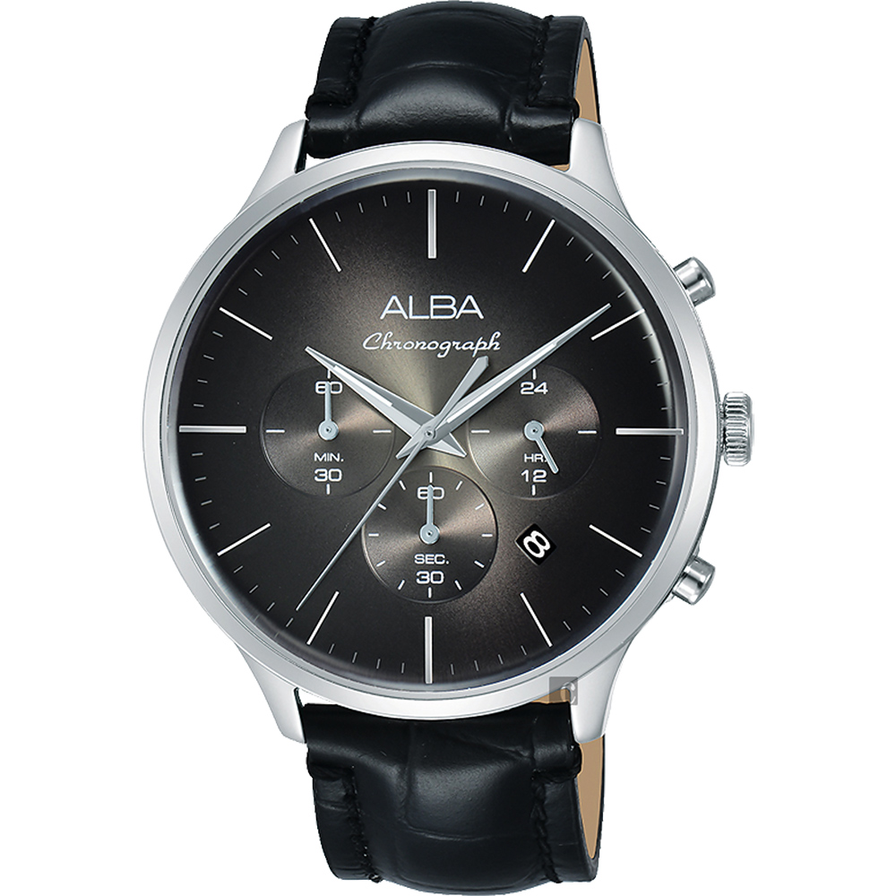 ALBA雅柏 ACTIVE 日系計時男錶(AT3B43X1)-灰x黑色錶帶/44mm