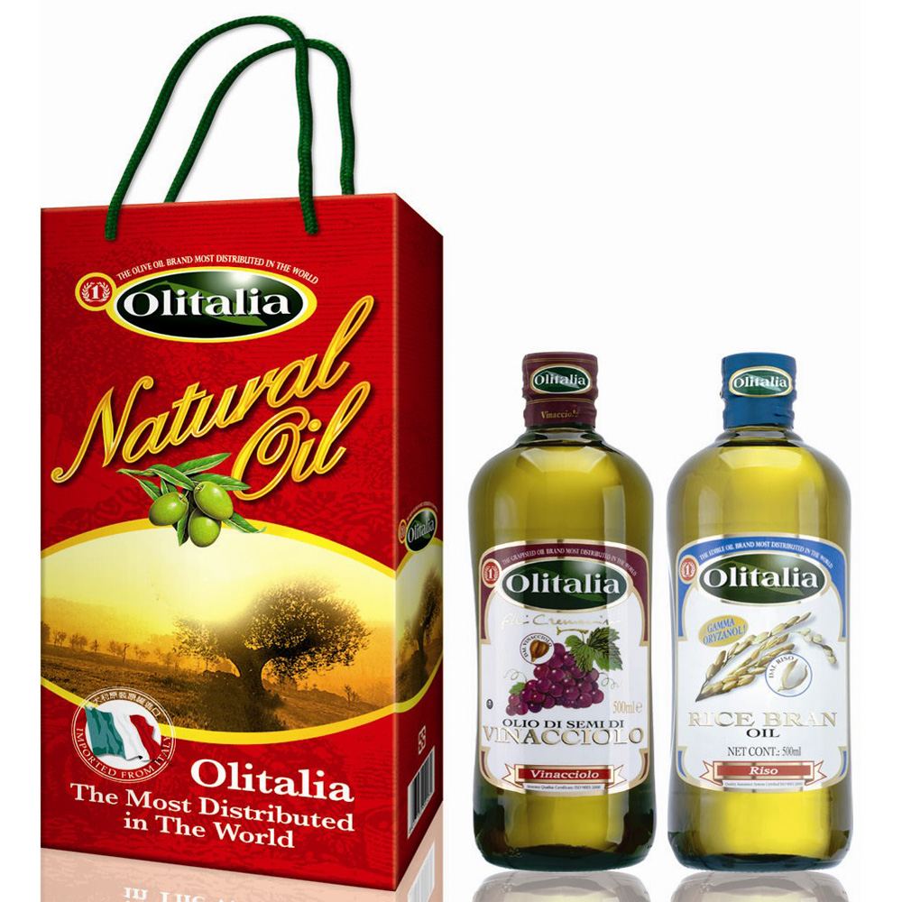 Olitalia奧利塔葡萄籽油+玄米油禮盒組500mlx2