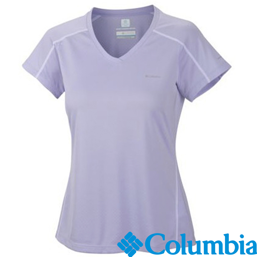 Columbia-短袖酷涼防曬30快排上衣-女-紫色-UAL69140PL
