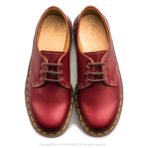 Dr.Martens-英國手工復古VINTAGE1461 3孔馬汀鞋-男款-深紅色