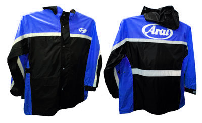 佐海ARAI K8 專利雨鞋套兩件式賽車型雨衣 (藍黑)