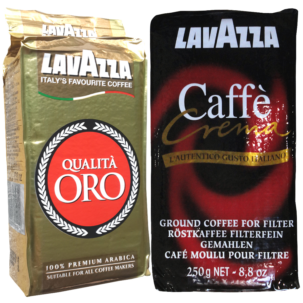 LAVAZZA ORO金牌咖啡粉(2包)＋Crema研磨咖啡粉(2包)
