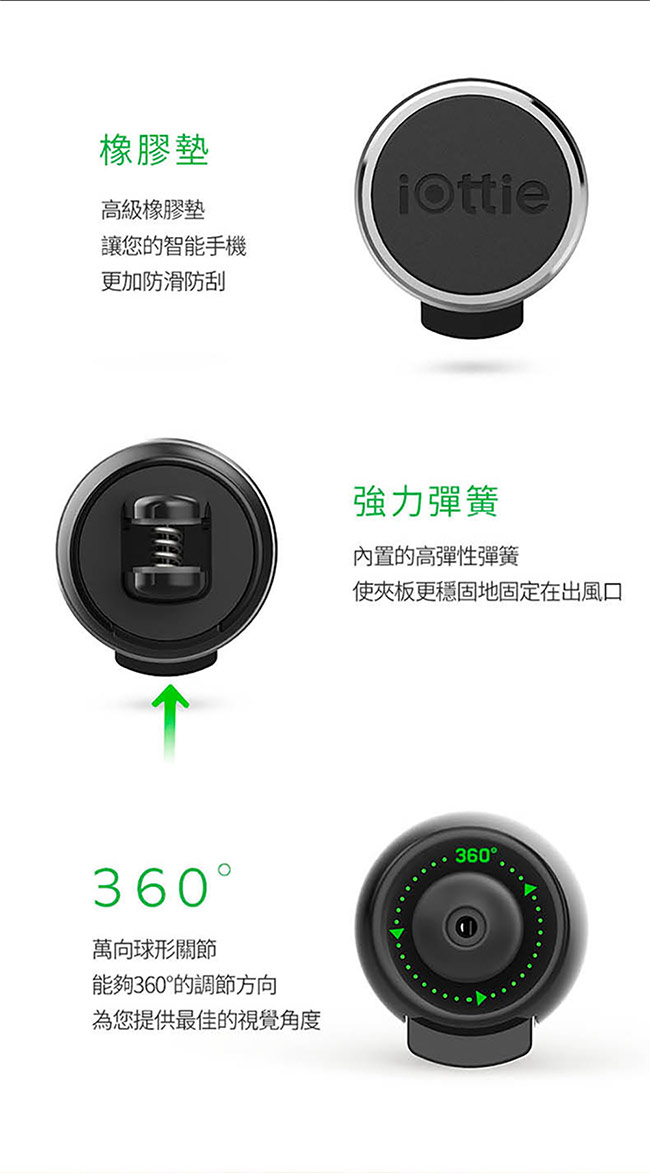 iOttie iTap Magnetic-磁吸式360°車用出風口手機支架