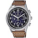 CITIZEN星辰  光動能計時手錶-藍x棕/42mm CA0621-05L product thumbnail 1