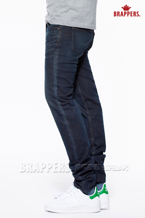 BRAPPERS 男款 HM中腰系列 男用中腰彈性直筒褲-水洗藍