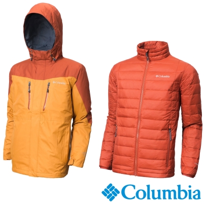 Columbia哥倫比亞 男款-防水羽絨兩件式外套-土黃色　UWE07990OC