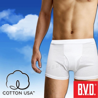 BVD 100%純棉優質平口四角內褲-台灣製造(7入組)