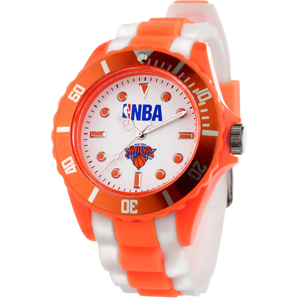 NBA 背水一戰經典戰役休閒腕錶-白x橘錶帶43mm