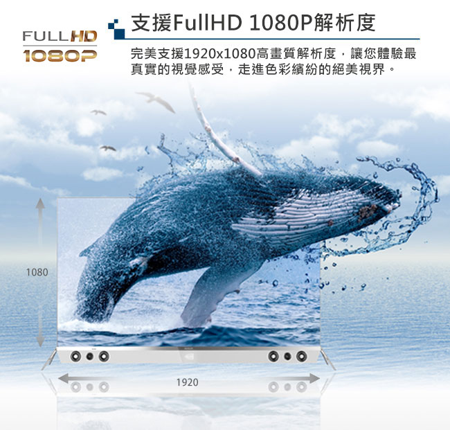 HERAN禾聯 43吋 FHD 9H強化玻璃 LED液晶顯示器+視訊盒 HD-43GA5